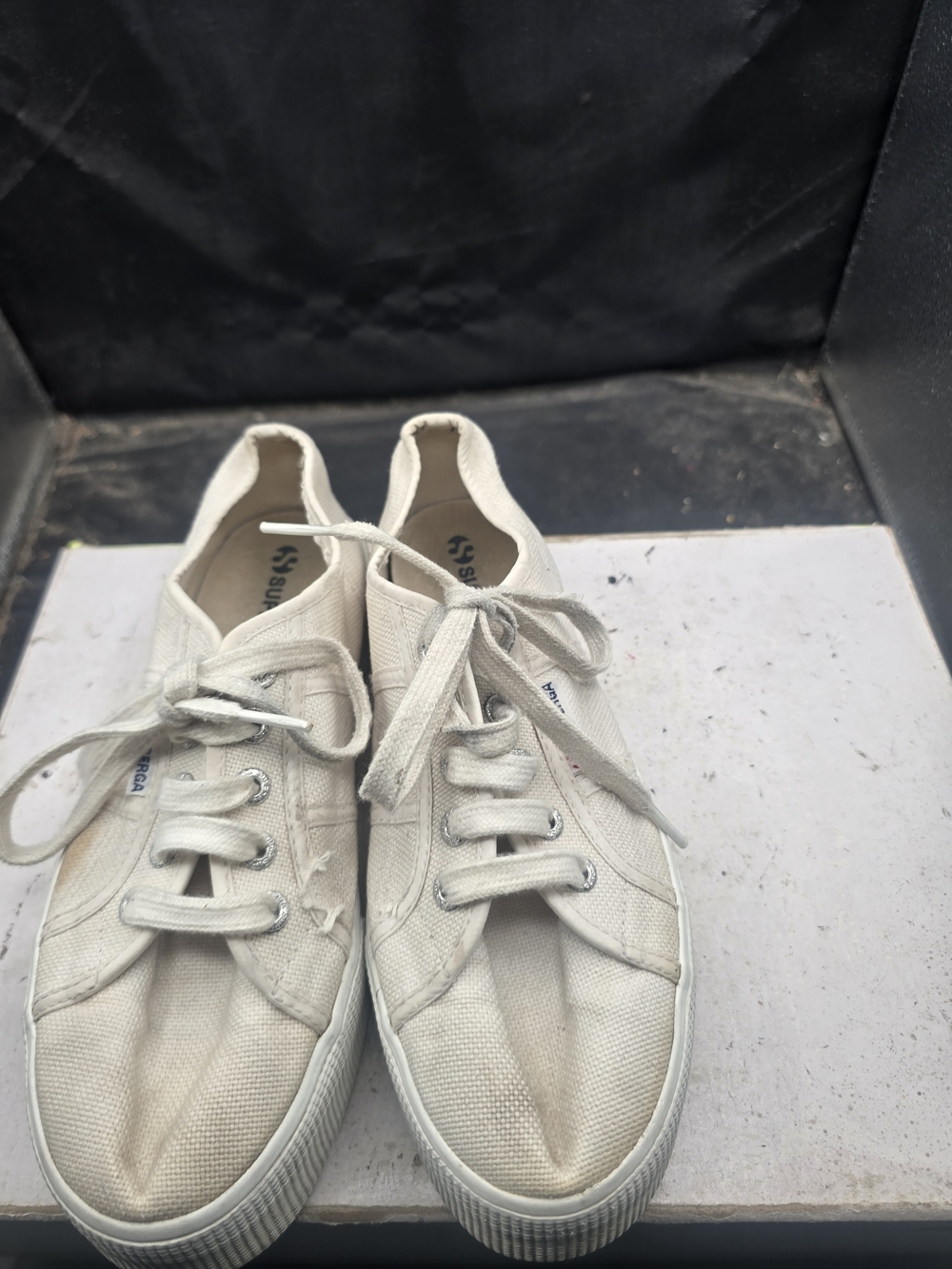 Superga Off-White Canvas Low-Top Sneakers